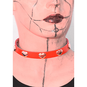 Kinksters Black Choker with Hearts