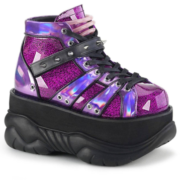 Pleaser Purple Ankle Bootie
