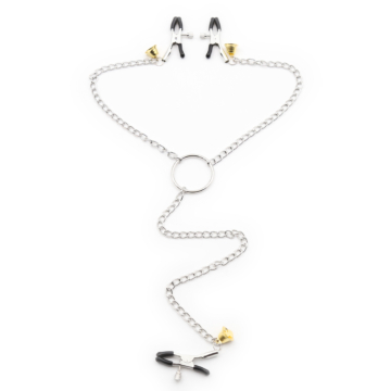 Nipple And Clit Clamp With Bell Black