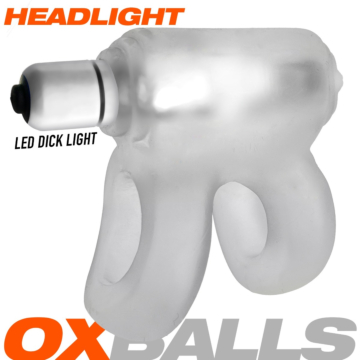 Oxballs HEADLIGHT LED glow Silicone Shaft Holster Clear Ice