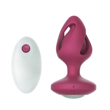 Passion Labs Kai Anal Plug 12 Vibration Modes Silicone Burgundy 