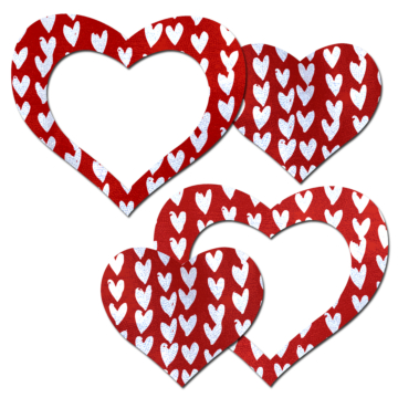 Red Heart Frame Nipple Pasties - Pastease