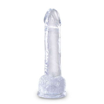 Realistic 7" Clear Cock with Suction Cup and Balls