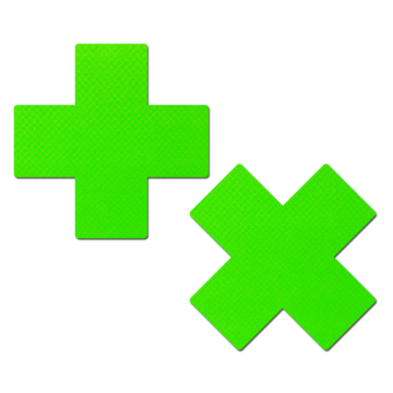 Neon Green Cross Nipple Pasties