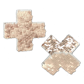 Shiny & Matte Flip Sequin Cross Nipple