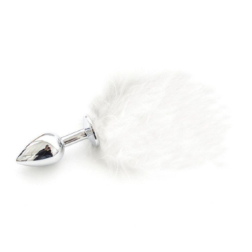 White Stainless Steel Anal Plug