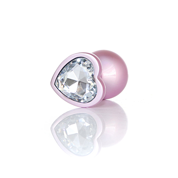 Plug-Jewellery Pearl Pink Heart PLUG- Clear M