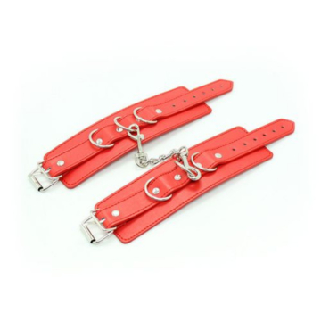 Red Leather Cuffs Belt by Toyz4lovers