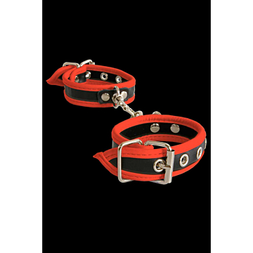 Vegan Leather Black-Red Handcuffs by Soiemio