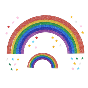 Multi Color Rainbow Stickers & Star Gems