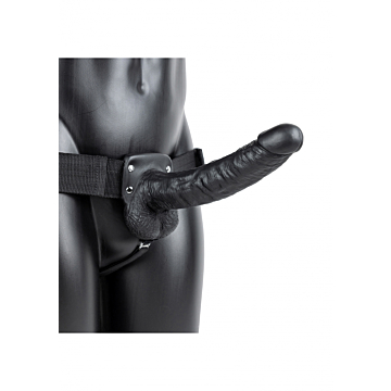 Realrock 9" Black Vibrating Strap-on