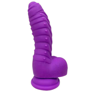 Realistic Silicone Dildo with Scale Texture Purple