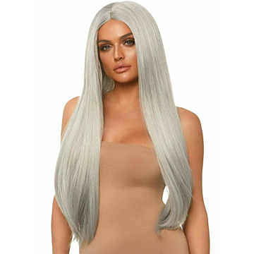Leg Avenue Long Straight Wig - Silver Gray