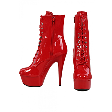 Elegant Plus Red Men's Low Boots with Side Zip