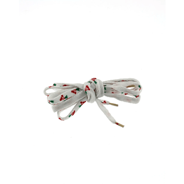 Pair of White Shoelaces with Cherry Print
