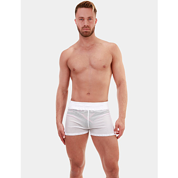 White Polyester Viktor Shorts
