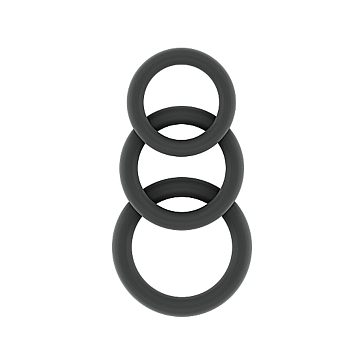 Shots Media No.25 - Grey Silicone Cockring Set