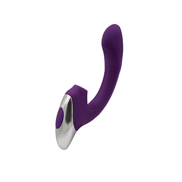 TITANZ 8" SILICONE RECHARGEABLE VIBRATOR IN IVORY PUPLE