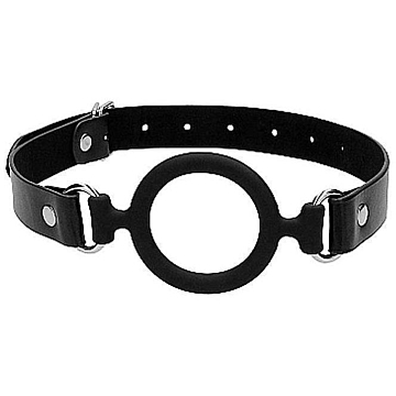Silicone Ring Gag - With Adjustable Bonded Leather Straps