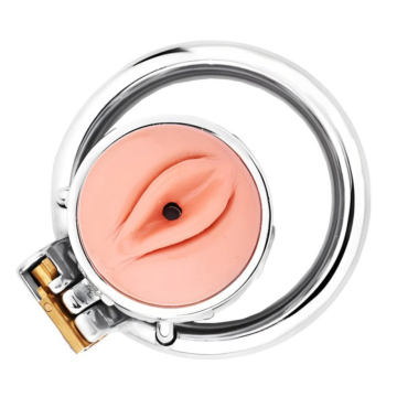 Silicone Stainless Steel Chastity Cage Ring M