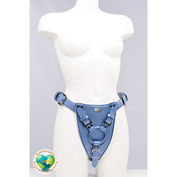 Carmen Rivera Light Blue Vegan Leather Strapon Harness