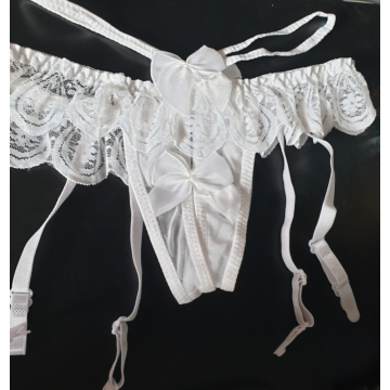 Open G-String Suspender Belt Λευκό by Soiemio