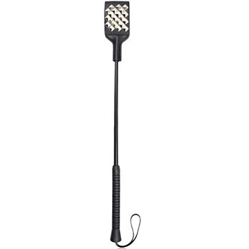 Black Leather Whip with Spander & Metal Pins
