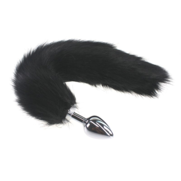 Stainless Steel Anal Plug – Fox Tail Black Edition S