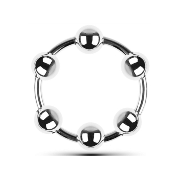 Kinksters Metal Cock Ring with 6 Balls