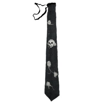 Large Plastic Skull & Cobwebs Halloween Tie