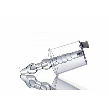 Tom of Finland Anal Rosebud Vacuum With Beaded Rod Clear 8.9cm
