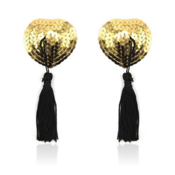 Heart shine nipples tassels (gold)