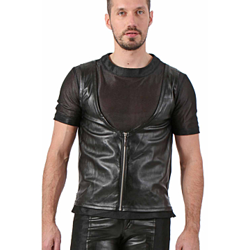 Stylish Leatherate Top - Black