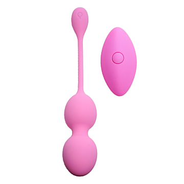 Vibrating Kegel Balls 32mm Pink 10 function USB Remote Control - B - Series