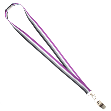 Multi Color Metal Whistle on Asexual Lanyard