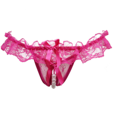 Women Lace Cortchless T-string Fuchsia