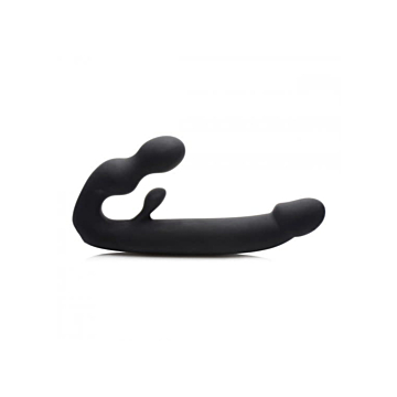 XR Brands Tri-Volver Silicone Strapless Strap On - Black
