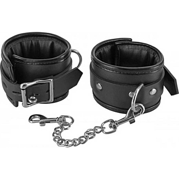 XR BLACK HANDCUFFS WITH CHAIN AND PADLOCKS