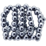 Toyz4lovers 5 Rows Pearl Cock Ring - Silver