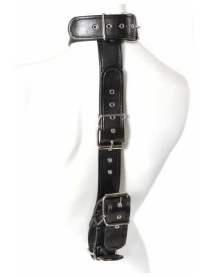 Black Leatherette Bondage Collar by Soiemio