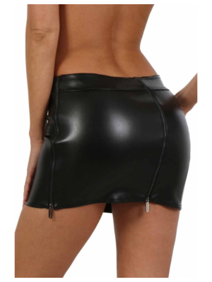 Soiemio Black Leatherlook Skirt