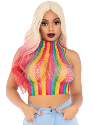 Colorful Rainbow Crop Top by Leg Avenue