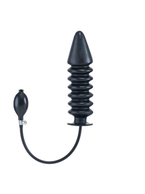Mister B Inflatable Solid Ribbed Dildo - Black XL 