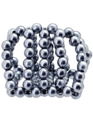 Toyz4lovers 5 Rows Pearl Cock Ring - Silver