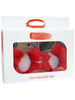 Cozy Red Fur Handcuffs - Toyz4Lovers