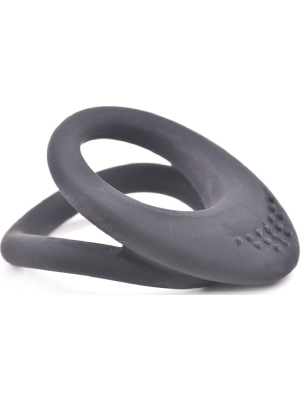 Black Double Erection Cock Sling-Silicone