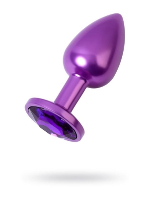 Purple Metal Anal Plug with Gem by ToyFa