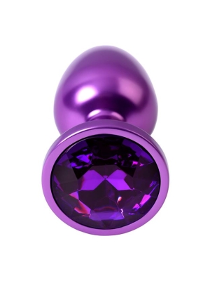 Purple Metal Anal Plug with Gem by ToyFa