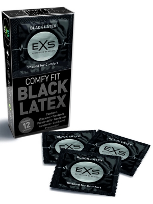 EXS Comfy Fit Black Latex Condoms