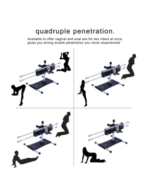 Hismith Quad Penetration Sex Machine - Black